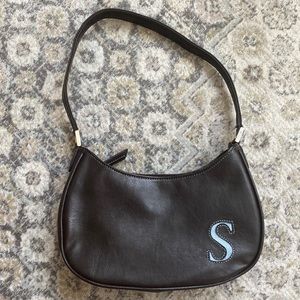 Vintage Liz Claiborne Y2K Brown Initial Shoulder Bag / Baguette